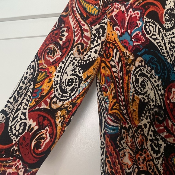 MSK PAISLEY PRINT 3/4 SLEEVE O-RING ZIP SIZE LARGE 🌟EUC🌟 - Picture 9 of 14